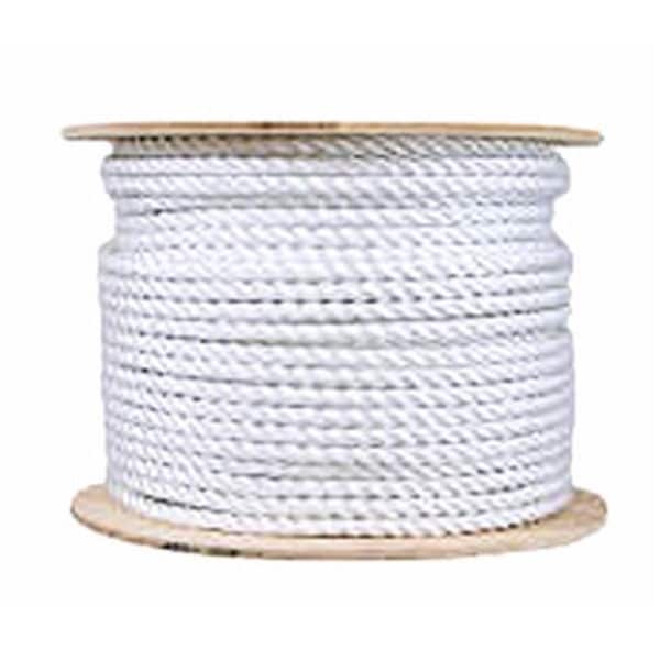 Tool 0.50 in. x 250 ft. White Solid Braided Nylon Rope TO1629386 - main